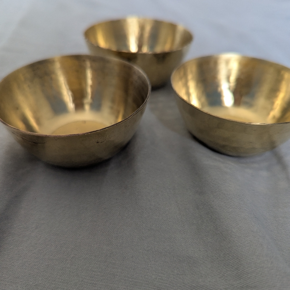 Three Brass Tea Light Holders